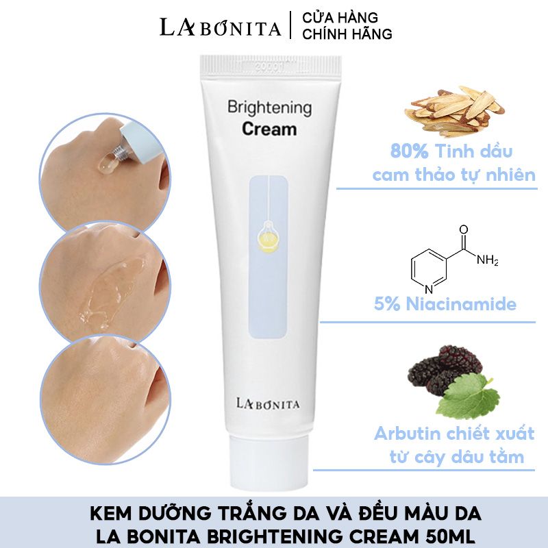 Kem Dưỡng Trắng Da Và Đều Màu Da La Bonita Brightening Cream 50ml