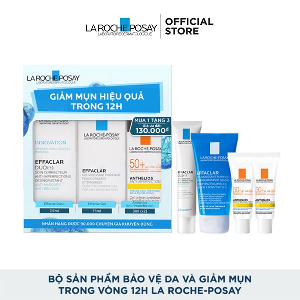 [4 Items] Bộ Kem Dưỡng Giảm Mụn Hiệu Quả Trong 12h La Roche-Posay Effeclar Và Kem Chống Nắng Anthelios Anti-Imperfections