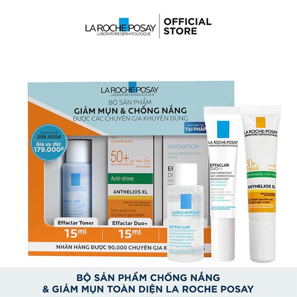 [3 Items] Bộ Sản Phẩm Giảm Mụn Và Chống Nắng La Roche-Posay Effaclar & Anthelios Dry Touch