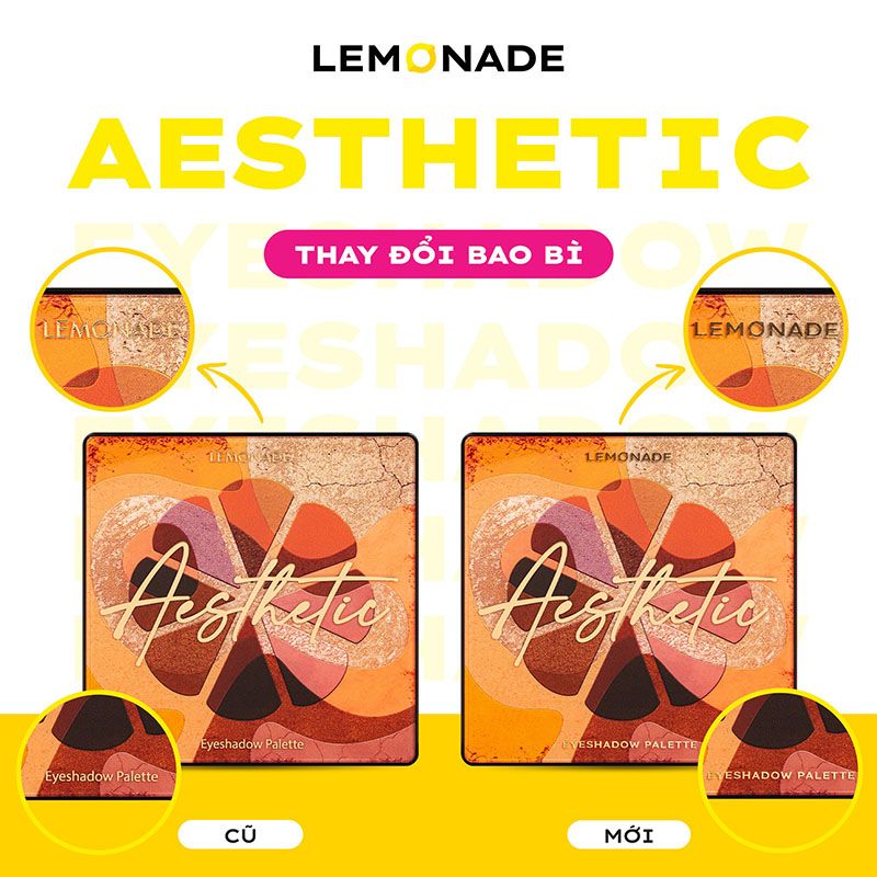 Bảng Phấn Mắt 16 Ô Siêu Mềm Mịn, Bền Màu, Lâu Trôi Lemonade Aesthetic Eyeshadow Palette 20.8g