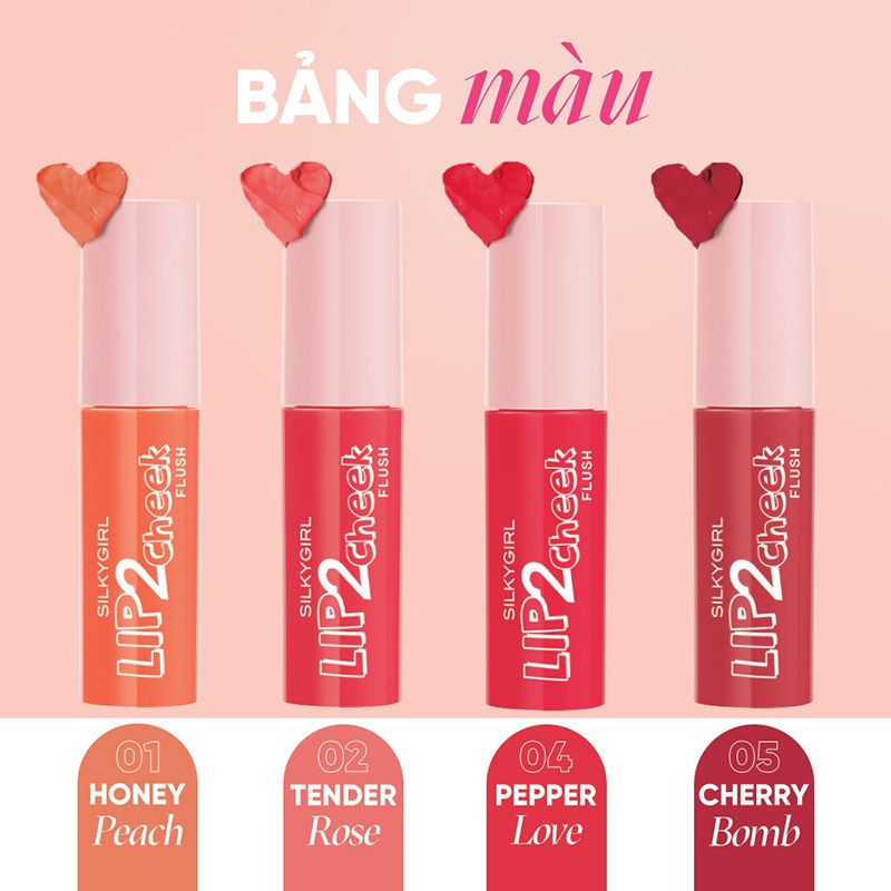 Son Kem Lì 2in1 Mịn Môi, Lâu Trôi Silkygirl Lip 2 Cheek Flush 3.8ml