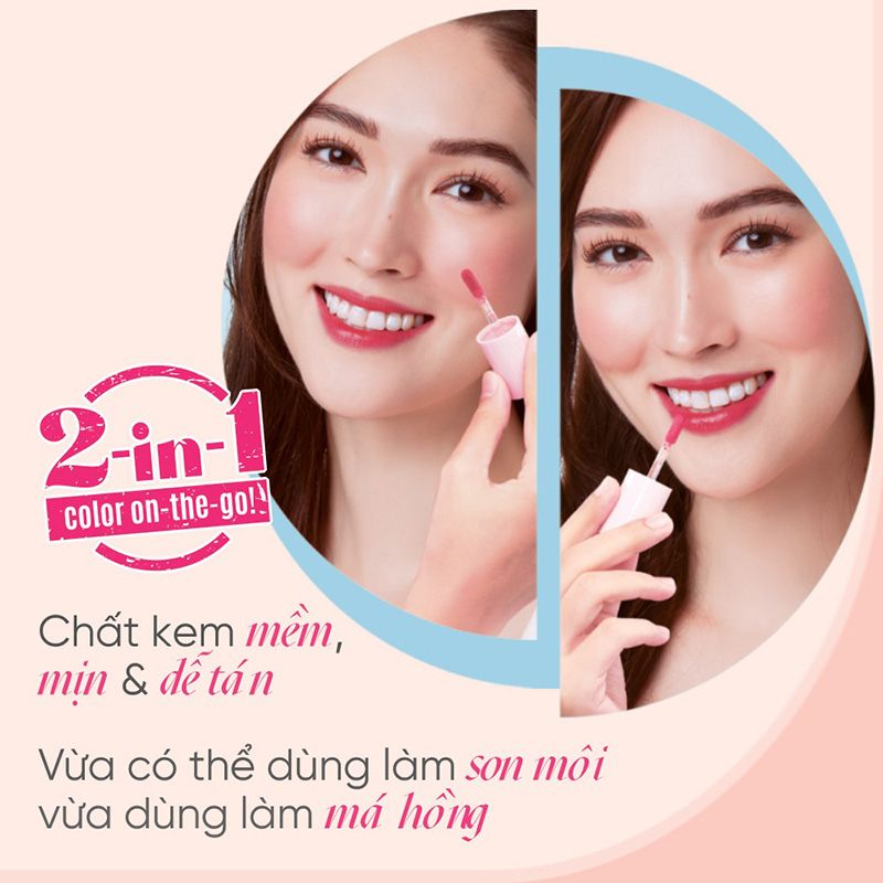 Son Kem Lì 2in1 Mịn Môi, Lâu Trôi Silkygirl Lip 2 Cheek Flush 3.8ml