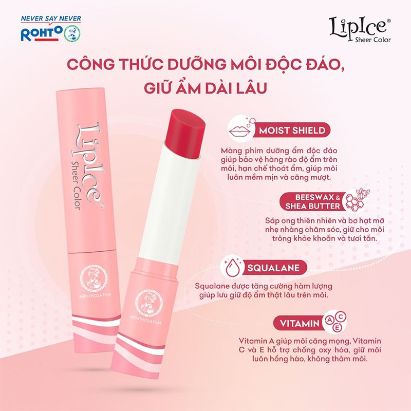 Son Dưỡng Hiệu Chỉnh Sắc Môi Hồng Tự Nhiên LipIce Sheer Color 2.4g