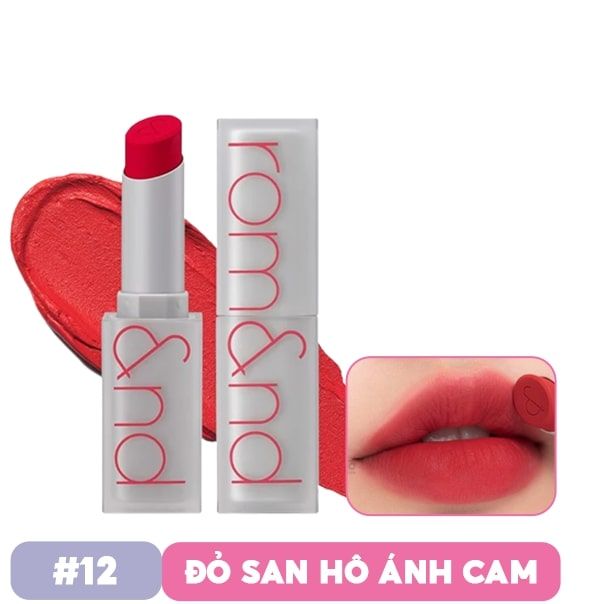 Son Thỏi Lì, Lên Màu Siêu Xinh Romand Zero Matte Lipstick 3g