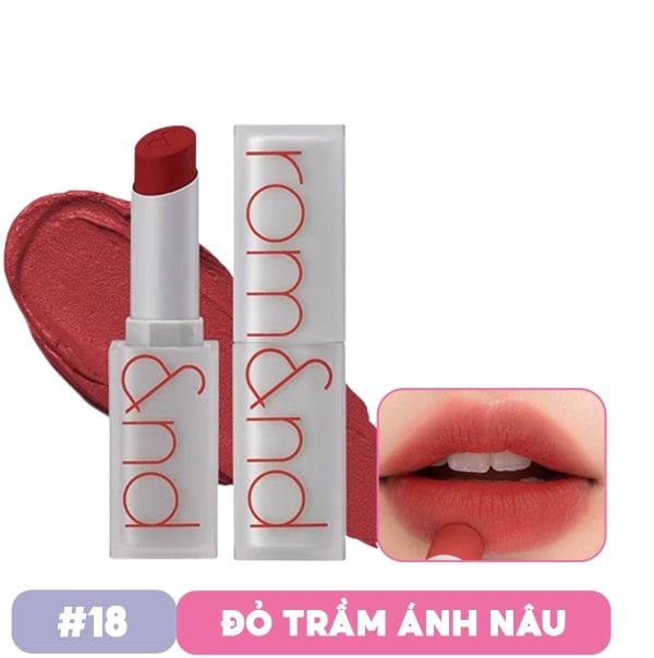 Son Thỏi Lì, Lên Màu Siêu Xinh Romand Zero Matte Lipstick 3g