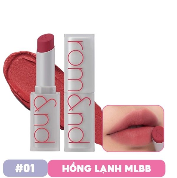 Son Thỏi Lì, Lên Màu Siêu Xinh Romand Zero Matte Lipstick 3g