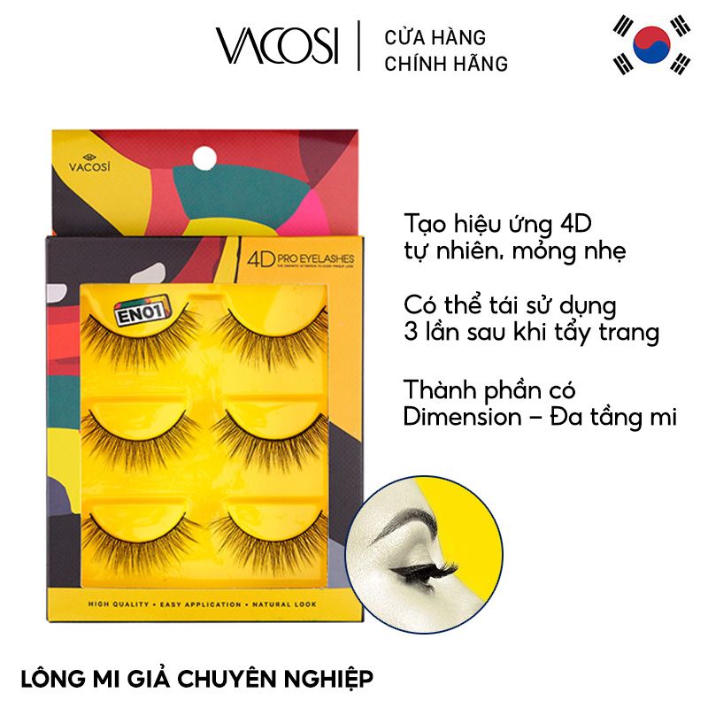 Lông Mi Giả Chuyên Nghiệp Vacosi 4D Pro Eyelash