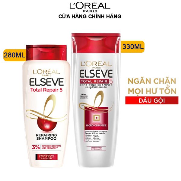 Dầu Gội Phục Hồi Tóc Hư Tổn L'Oreal Elseve Total Repair 5 Shampoo