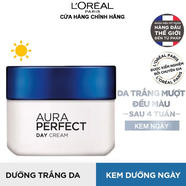 Kem Dưỡng Trắng, Đều Màu Da Ban Ngày L'oreal Aura Perfect Day Cream SPF17/PA++ 50ml