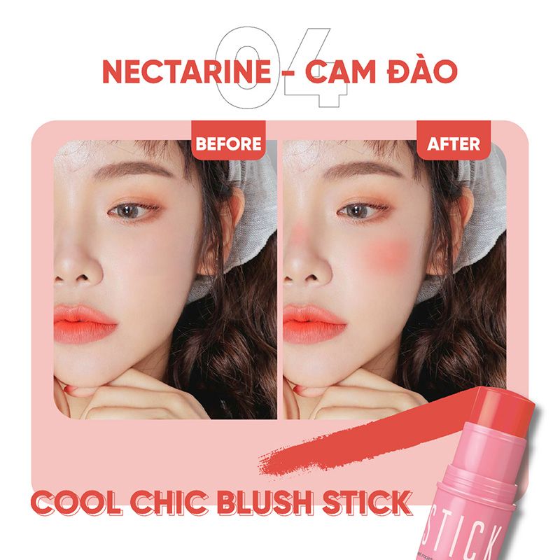 Phấn Má Hồng Dạng Thỏi Xinh Xắn Silkygirl Cool Chic Blush Stick 4g