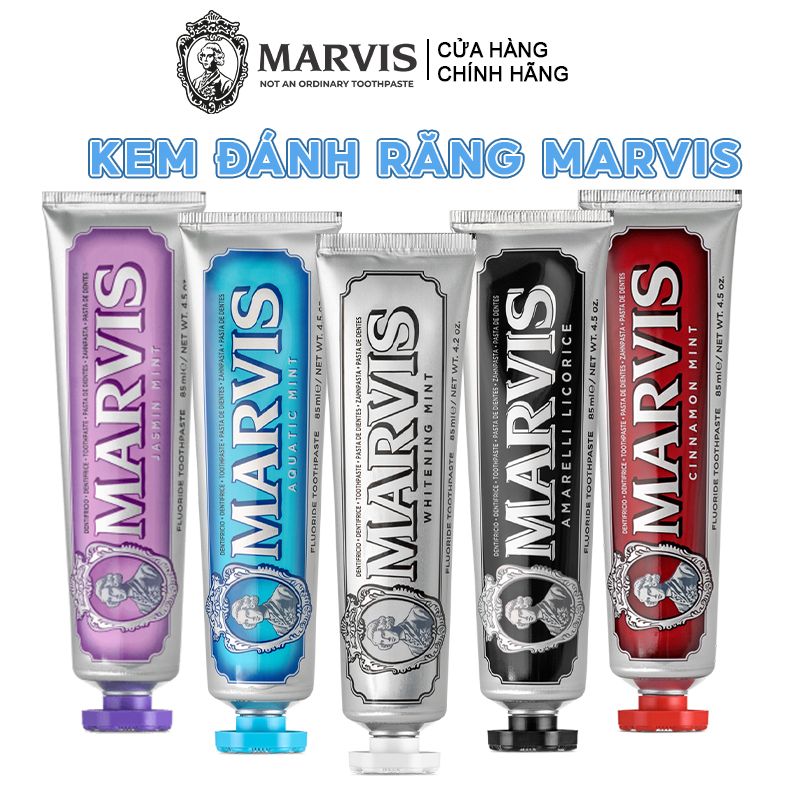 Kem Đánh Răng Hỗ Trợ Làm Trắng Răng, Sạch Mảng Bám Marvis Mint Toothpaste 85ml