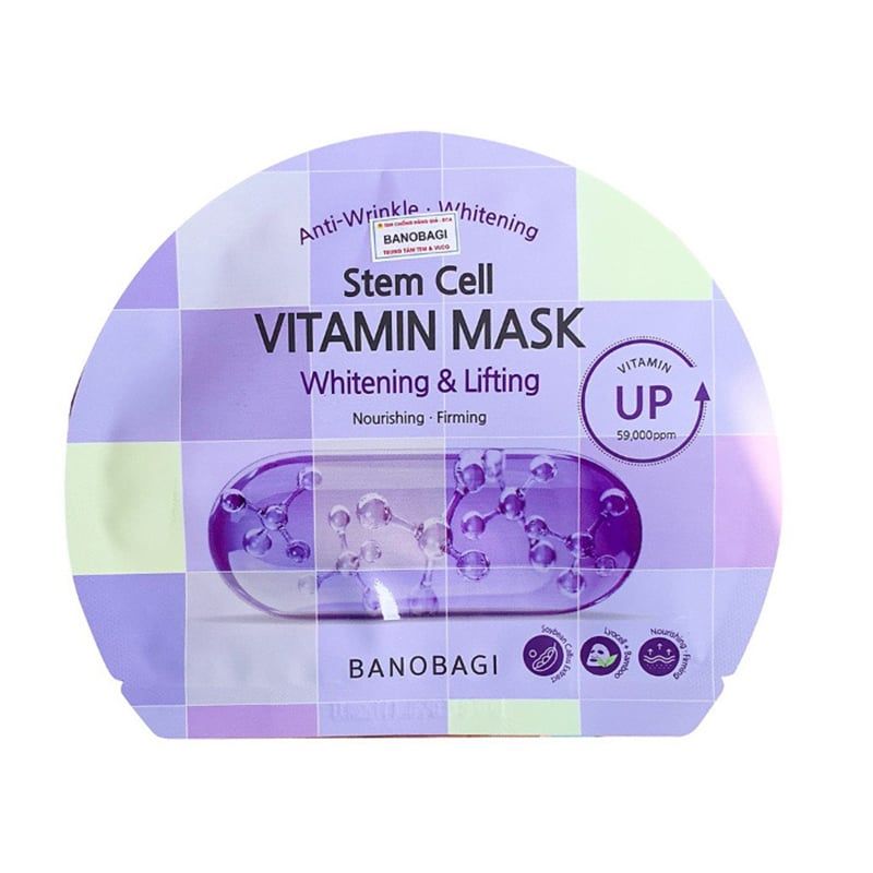 Mặt Nạ Miếng Dưỡng Trắng Cấp Ẩm & Bổ Sung Collagen Ngăn Ngừa Lão Hóa Banobagi Stem Cell Vitamin, Super Collagen Mask 30ml