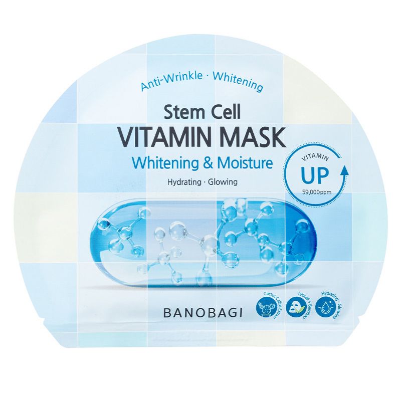 Mặt Nạ Miếng Dưỡng Trắng Cấp Ẩm & Bổ Sung Collagen Ngăn Ngừa Lão Hóa Banobagi Stem Cell Vitamin, Super Collagen Mask 30ml