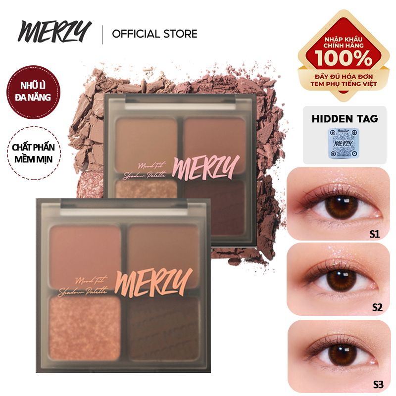 Bảng Phấn Mắt 4 Ô Merzy Mood Fit Shadow Palette 8g