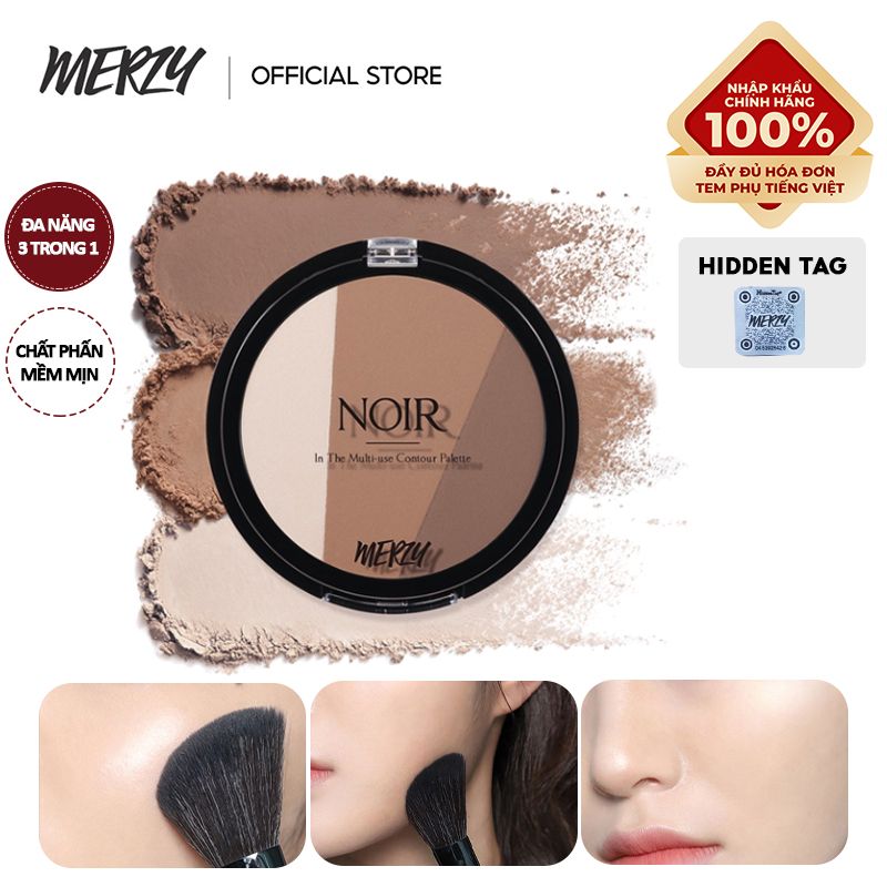 Bảng Phấn Tạo Khối Và Highlight Đa Năng 3 Trong 1 Merzy Noir In The Multi-Use Contour Palette 9.5g