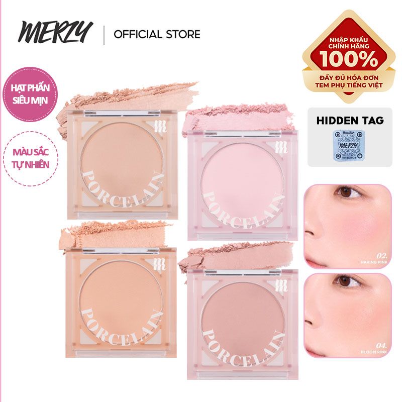 Phấn Má Hồng Dạng Nén Chuẩn Màu, Lâu Trôi Merzy Porcelain Cheek Blusher