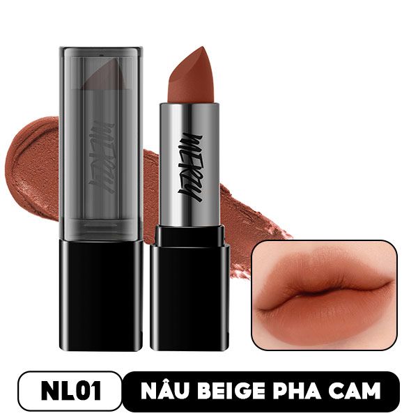 Son Thỏi Lì, Lên Màu Chuẩn, Mịn Mượt Nhẹ Môi Merzy Noir In The Lipstick 3.3g