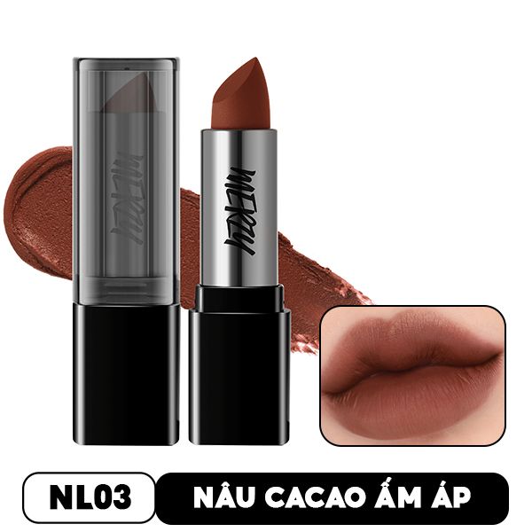 Son Thỏi Lì, Lên Màu Chuẩn, Mịn Mượt Nhẹ Môi Merzy Noir In The Lipstick 3.3g