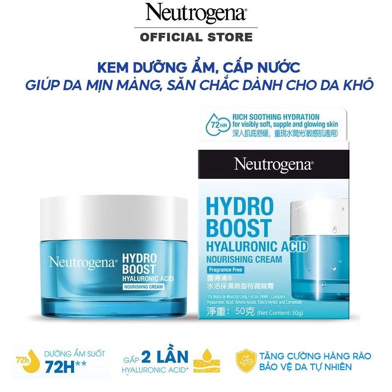 Kem Dưỡng Ẩm, Cấp Nước Giúp Da Mịn Màng Dành Cho Da Khô Neutrogena Hydro Boost Nourishing Gel Cream 50g