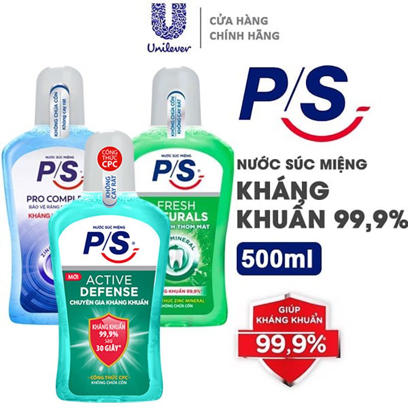 Nước Súc Miệng Kháng Khuẩn 99,9% P/S