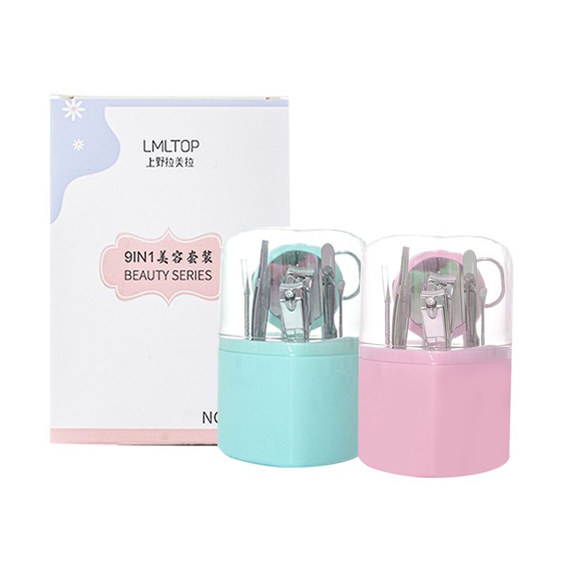 [NHẬP KHẨU][Set 9 Món] Bộ Kiềm Cắt Móng Tay LMLTOP Beauty Series Manicure Tool F0128 (Màu Ngẫu Nhiên)