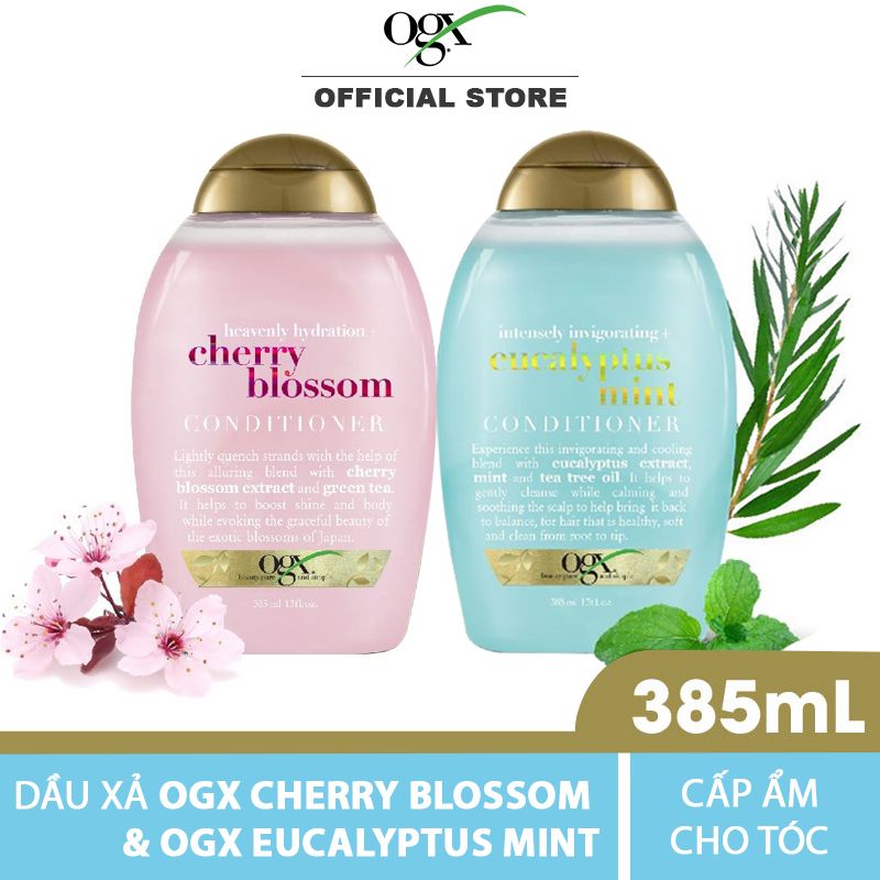 Dầu Xả Cấp Ẩm, Tóc Suôn Mượt & Bóng Khỏe, Chiết Xuất Hoa Anh Đào OGX Heavenly Hydration + Cherry Blossom Conditioner 385ml