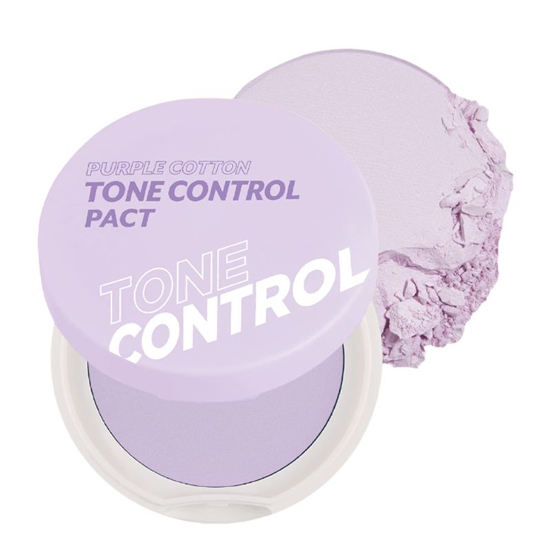 Phấn Phủ Dạng Nén Kiềm Dầu, Nâng Tông, Làm Đều Màu Da I'm Meme Purple Cotton Tone Control Pact 9.5g
