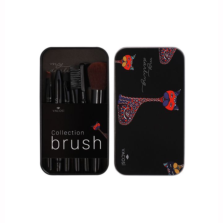 Bộ Cọ Hộp Sắt Vacosi My Darling Travel Brush Set - 6 Cây