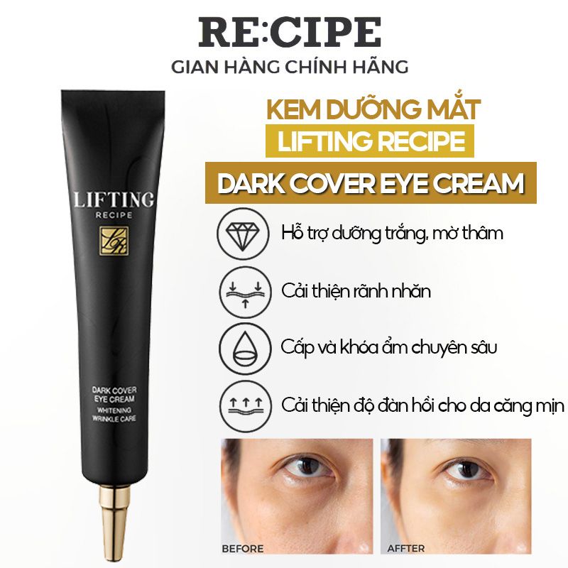 Kem Dưỡng Mắt Mờ Thâm Cải Thiện Nếp Nhăn Recipe Lifting Dark Cover Eye Cream 30ml