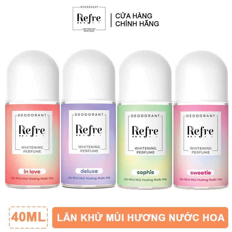 Lăn Khử Mùi, Dưỡng Trắng Hương Nước Hoa Refre Whitening Perfume Deodorant 40ml