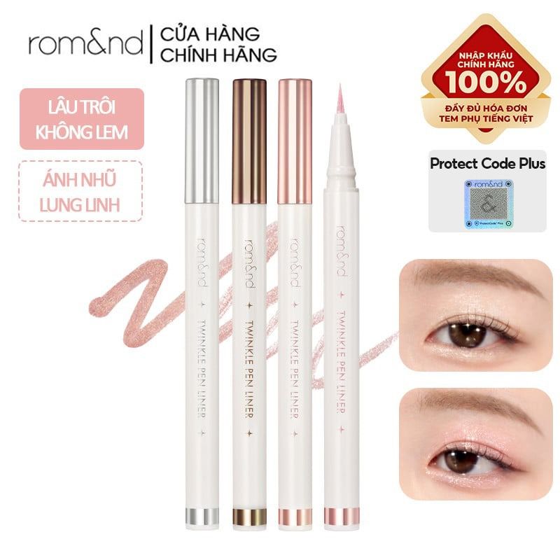 Bút Nhũ Mắt Dạng Gel, Kẻ Bọng Mắt Ánh Nhũ Lấp Lánh, Lâu Trôi Romand Twinkle Pen Liner 0.5g