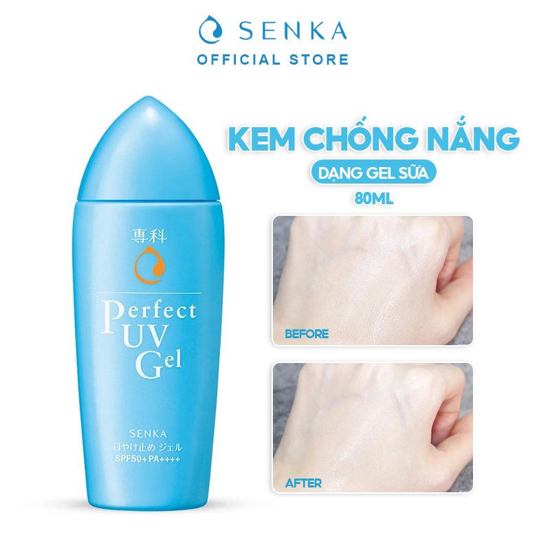 Gel Sữa Chống Nắng Dưỡng Ẩm Senka Perfect UV Gel SPF 50+/PA++++ 80ml