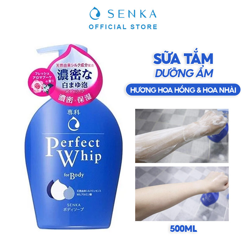 Sữa Tắm Dưỡng Ẩm Hương Hoa Hồng & Hoa Nhài Senka Perfect Whip For Body 500ml