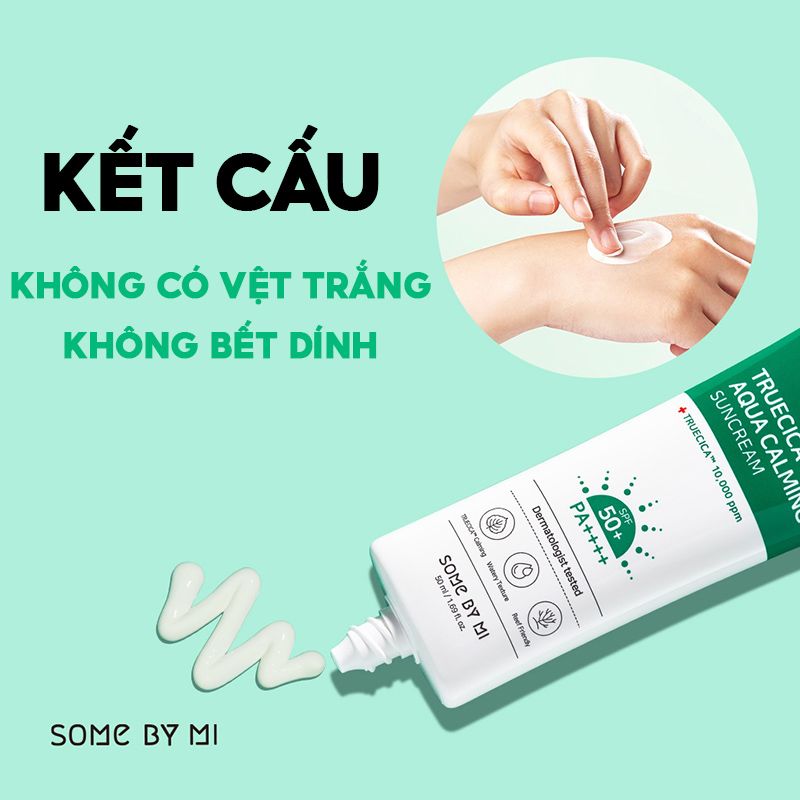 Kem Chống Nắng Aqua Cấp Ẩm, Làm Dịu Da Some By Mi Truecica Aqua Calming SunCream SPF50+ PA++++ 50ml