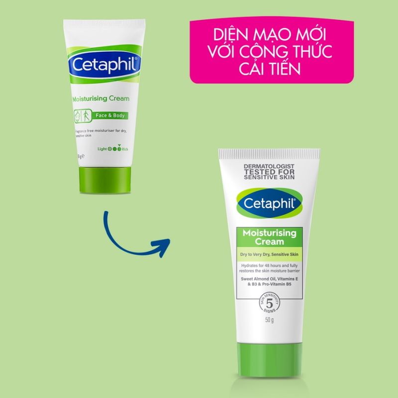 [Size 50g] Kem Dưỡng Ẩm Dịu Nhẹ, Lành Tính Cetaphil Moisturizing Cream 50g