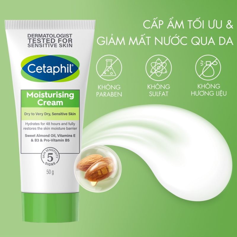 [Size 50g] Kem Dưỡng Ẩm Dịu Nhẹ, Lành Tính Cetaphil Moisturizing Cream 50g