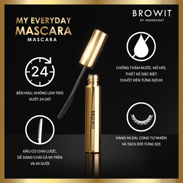 Mascara Browit Dạng Lược Tơi Dài Và Cong Mi My Everyday Mascara #Endless Night 5.5g