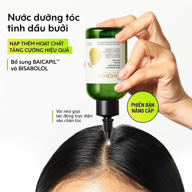 Nước Dưỡng Tóc Hỗ Trợ Giảm Gãy Rụng Và Làm Mềm Tóc Tinh Dầu Bưởi The Cocoon Pomelo Hair Tonic 140ml