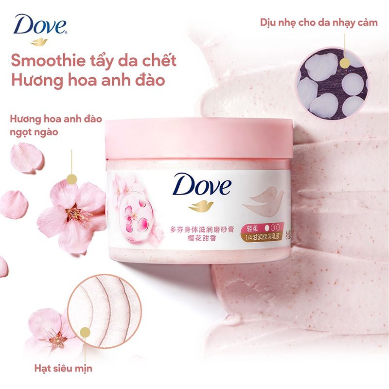 Tẩy Tế Bào Chết Body Dưỡng Da Sáng Mịn Tức Thì DOVE Moisturizing Body Scrub 298g