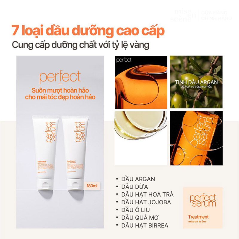 Kem Xả Hỗ Trợ Phục Hồi Tóc Hư Tổn Mise en Scene Perfect Serum Treatment 180ml