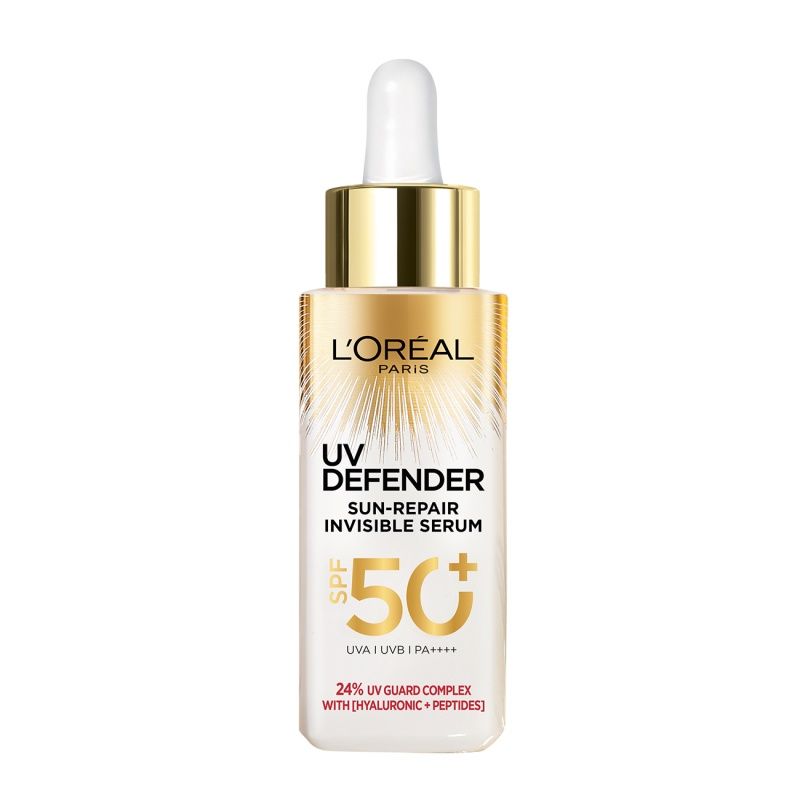 Serum Chống Nắng L'oreal Phổ Rộng, Mỏng Nhẹ, Hỗ Trợ Cải Thiện Da UV Defender Sun-Repair Invisible Serum SPF 50+ PA++++ 30ml