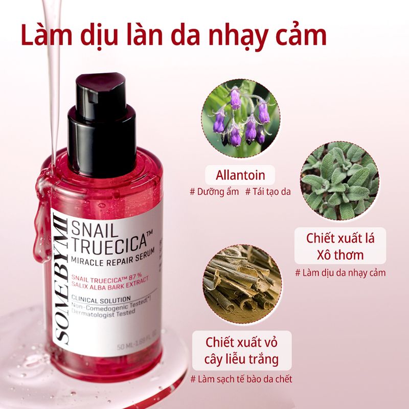 Serum Some By Mi Tinh Chất Ốc Sên Hỗ Trợ Mờ Thâm Sẹo Hàn Quốc Some By Mi Snail Truecica Miracle Repair Serum 50ml