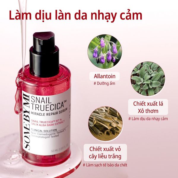 Serum Some By Mi Tinh Chất Ốc Sên Hỗ Trợ Mờ Thâm Sẹo Hàn Quốc Snail Truecica Miracle Repair Serum 50ml