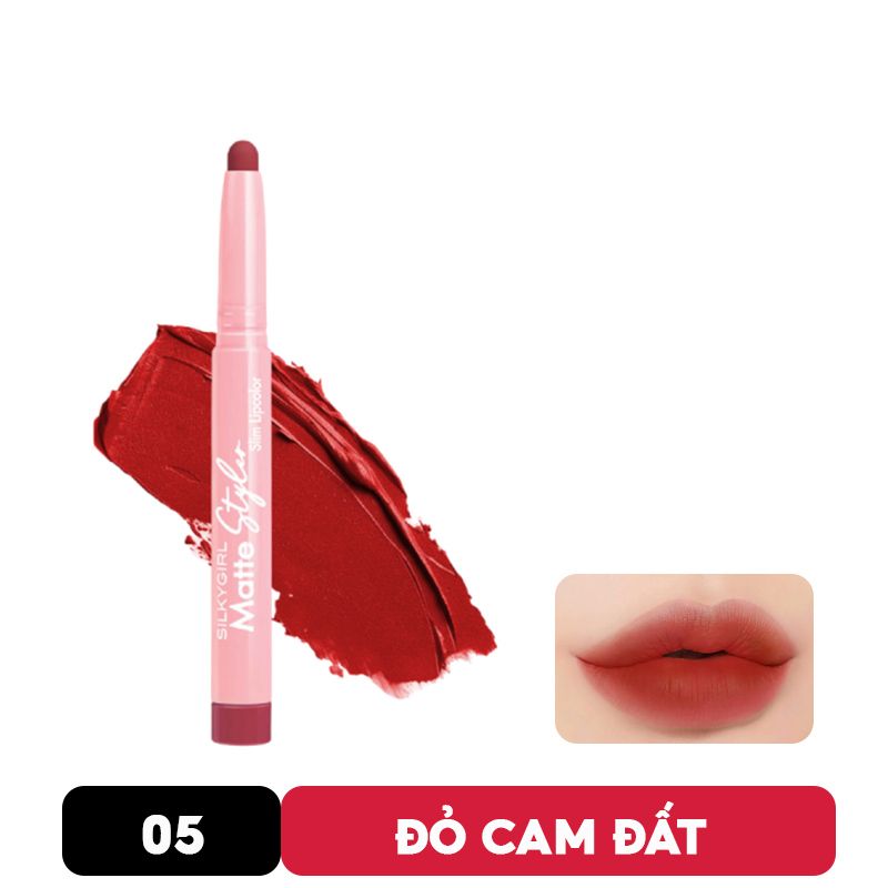 Son Bút Chì Mịn Lì, Lên Màu Chuẩn, Lâu Trôi Silkygirl Matte Styler Slim Lipcolor 1.4g