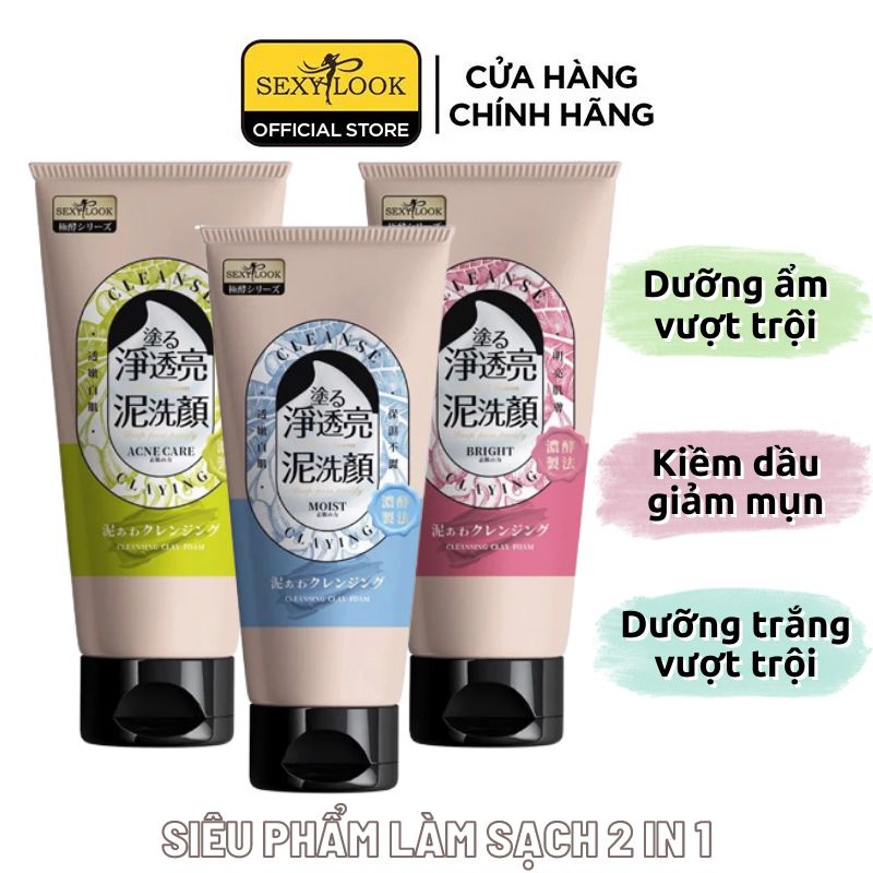 Mặt Nạ Bùn & Sữa Rửa Mặt Sexylook Cleansing Clay Foam 150g