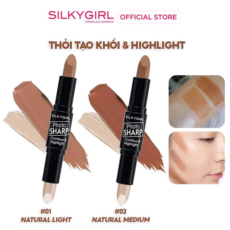 Thỏi Tạo Khối Và Highlight Đa Năng Silkygirl Photo Sharp Contour & Highlight 8g