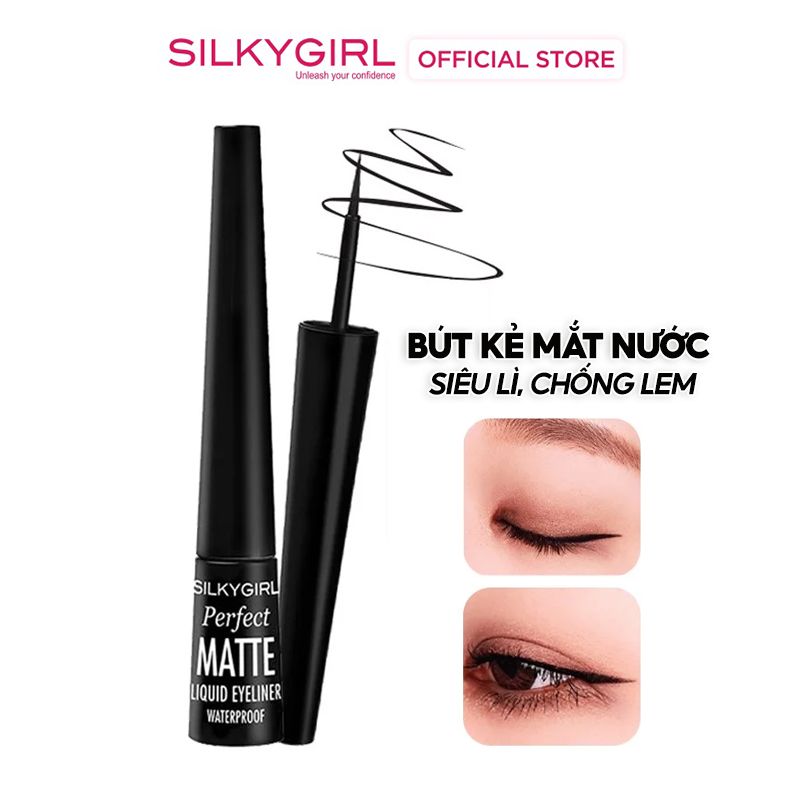 Bút Kẻ Mắt Nước Siêu Lì, Chống Lem Silkygirl Perfect Matte Liquid Eyeliner Waterproof 2.5ml