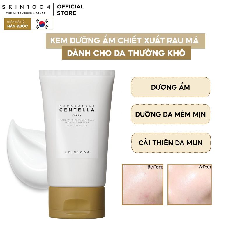 Kem Dưỡng Ẩm, Cải Thiện Làn Da Chiết Xuất Rau Má Skin1004 Madagascar Centella Cream 75ml