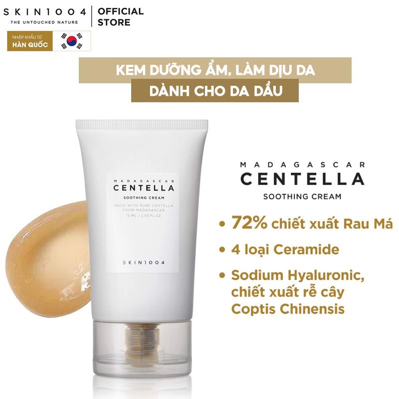 Kem Dưỡng Làm Dịu Da Chiết Xuất Rau Má Skin1004 Madagascar Centella Soothing Cream 75ml