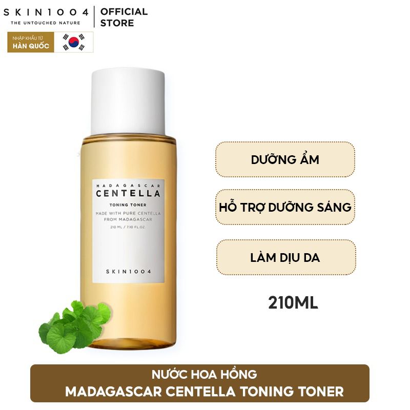 Nước Hoa Hồng Giúp Cân Bằng, Hỗ Trợ Dưỡng Trắng Da Chiết Xuất Rau Má Skin1004 Madagascar Centella Toning Toner 210ml